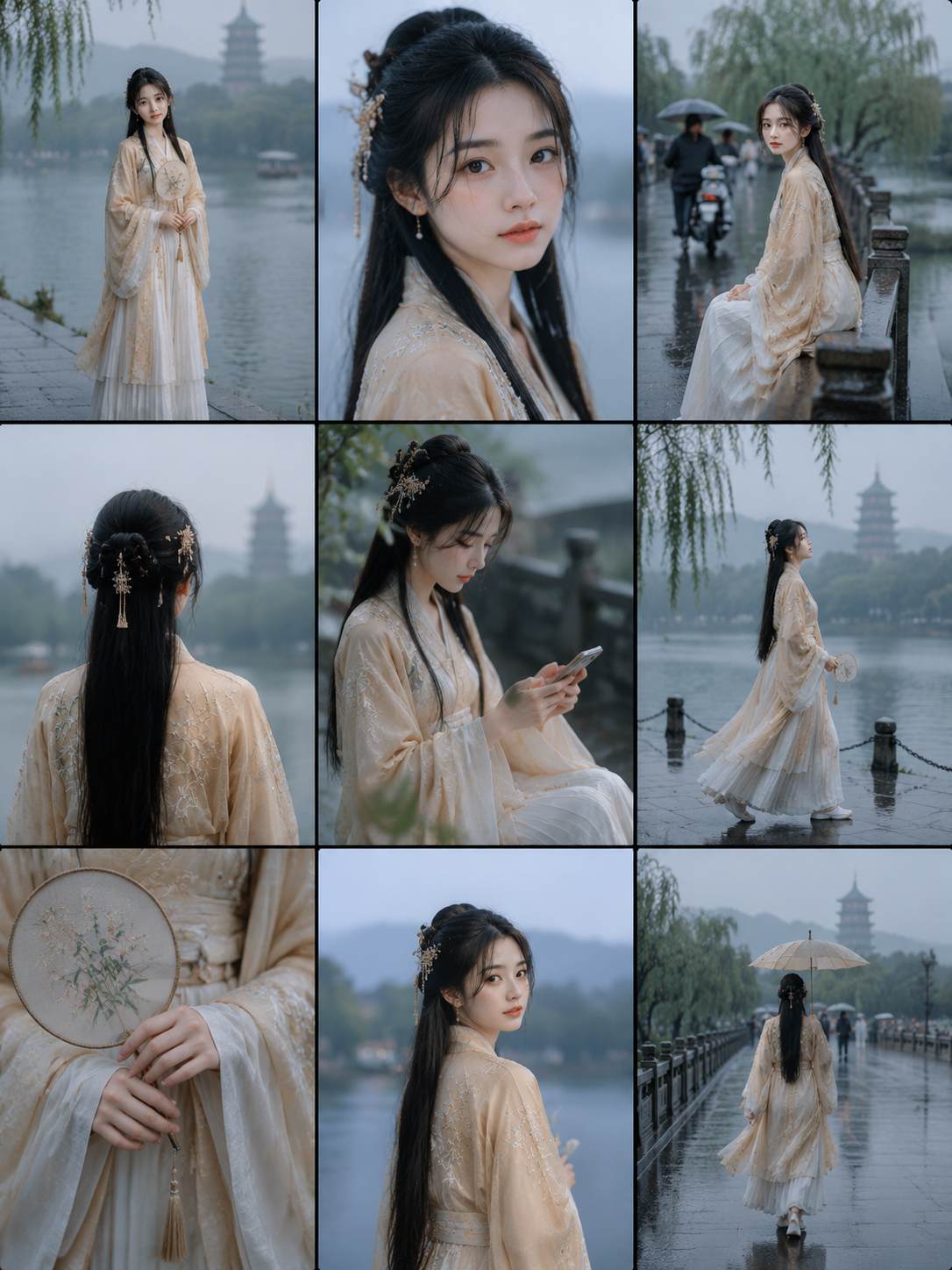 西湖9宫格写真